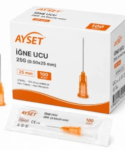 Ayset Enjektör İğne Ucu 25G Turuncu 100'lü