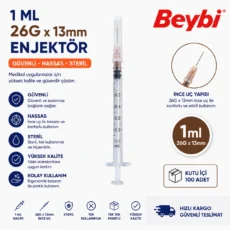 Beybi 1 cc Ucu Çıkabilen Tüberkülin Enjektörü 100'lü