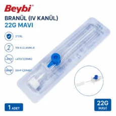 Beybi Branül (IV Kanül) 22G Mavi