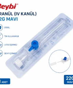 Beybi Branül (IV Kanül) 22G Mavi