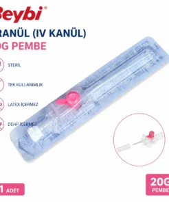 Beybi Branül (IV Kanül) 20G Pembe
