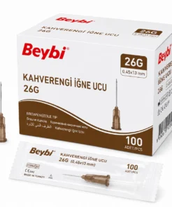 Beybi Enjektör İğne Ucu 26G Kahverengi 100'lü