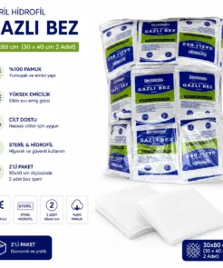 Dermateks 30*80 2 Parça Steril Gazlı Bez 150 Paket