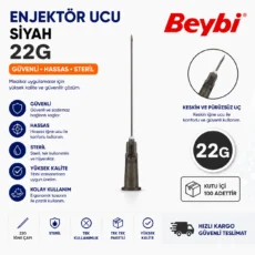 Siyah Enjektör Ucu 22G Beybi 100’lü