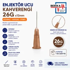 Beybi Enjektör İğne Ucu 26G Kahverengi 100'lü