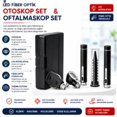 Fiber Optik Led Otoskop Set Oftalmaskop Set