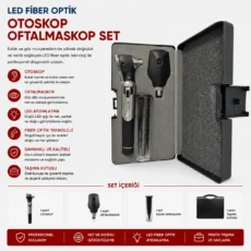 Fiber Optik Led Otoskop Oftalmaskop Set