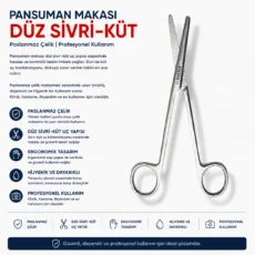 Pansuman Makası Düz Sivri-Küt