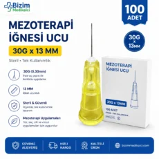 Mezoterapi İğnesi Ucu 30G 13mm 100'lü