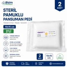 Steril Pamuklu Pansuman Pedi 10*15 2'li