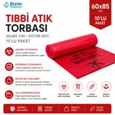 Tıbbi Atık Torbası 60*85 10'lu Büyük Boy