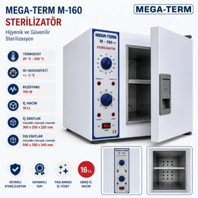 Mega-Term 16 Litre Kuru Hava Sterilizatörü