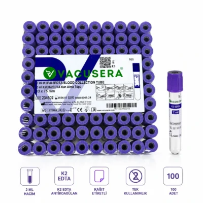 Vacusera Kan Alma Tüpü K2 Edtalı Mor 2 ml
