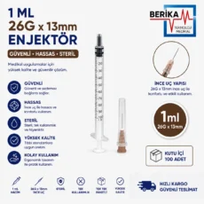 Berika 1 ml 26g 13 mm İnsülin Enjektörü 100'lü