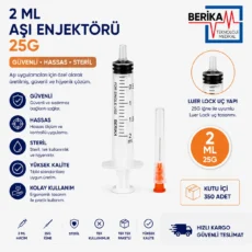 Berika Aşı Enjektörü 2 cc 25G 25mm 350'li