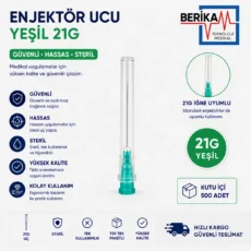 Berika Enjektör Ucu Yeşil 21G 500'lü